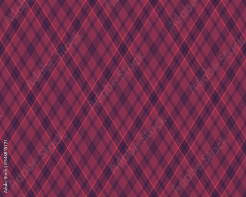 Argyle pattern of geometric rhombus. Harlequin check wallpaper design. Classic diamond shaped textile material for web background, print fabric clothing, sweater, wrapping paper, gift card, invitation