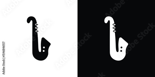 Saxophone icon of a flat style vector