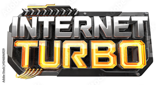 INTERNET TURBO SELO 3D PARA INTERNET PROVEDOR NEON METAL FUTURISTA 