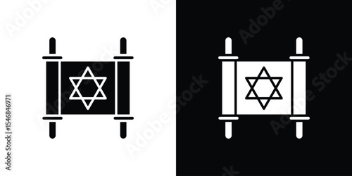 Scroll Torah icon of a flat style vector