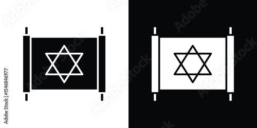 Scroll Torah icon of a flat style vector