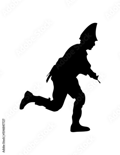 black silhouette of a man jumping