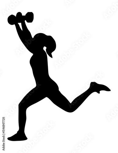 silhouette of a woman exercising