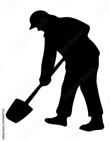 man with shovel