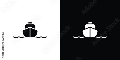 Ship icon of a flat style vector