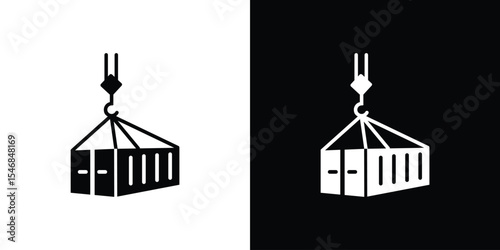 Shipping Container icon of a flat style vector
