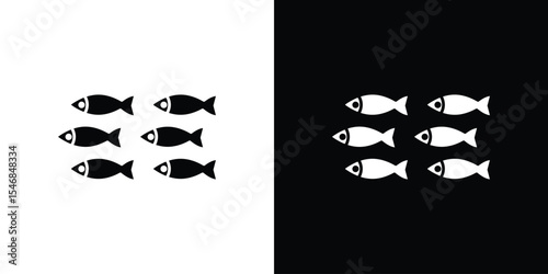 Shoal icon of a flat style vector