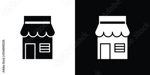 Shop icon of a flat style vector