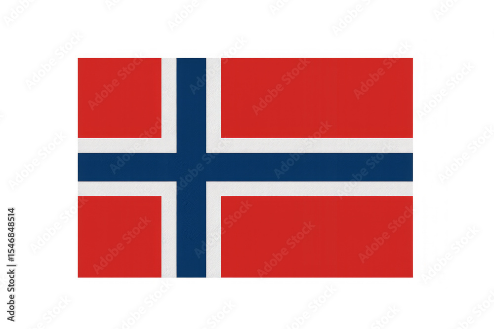 Fototapeta premium Norwegian flag waving on transparent background: symbol of scandinavian nation