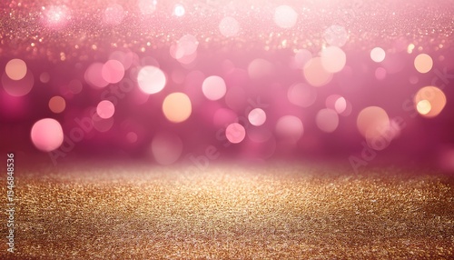 abstract pink background bokeh gold glitter and shimmer