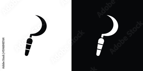 Sickle icon of a flat style vector