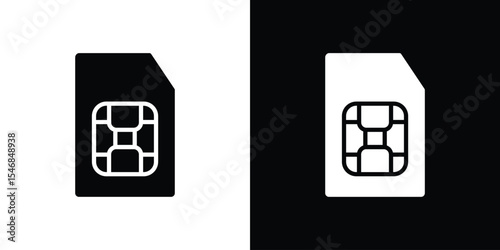 Sim icon of a flat style vector