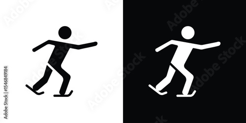 Skating icon of a flat style vector