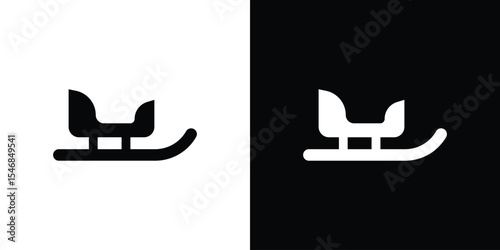 Sled icon of a flat style vector