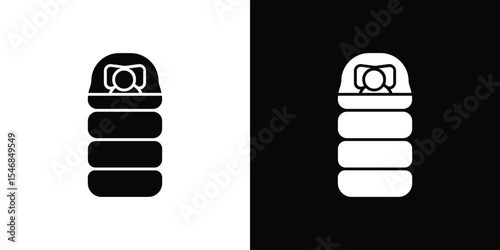 Sleeping bag icon of a flat style vector