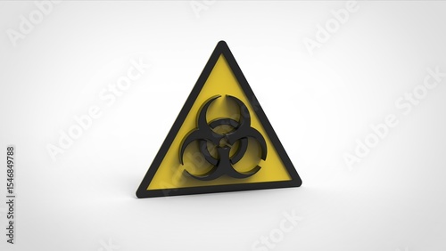 Biohazard Signs Warning Zoom - Biohazard Symbol Triangle, 3d Render.	