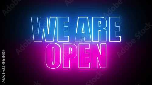 
WE ARE OPEN TITLE WITH NEON