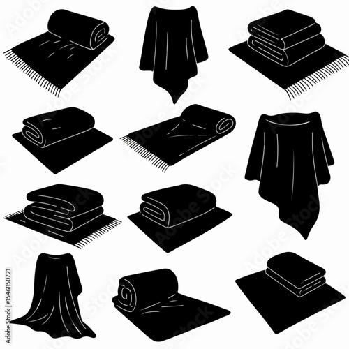 Blankets and throws textile household collection set