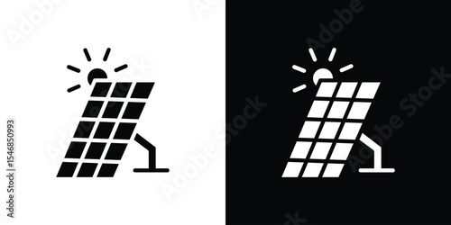 Solar panel icon of a flat style vector