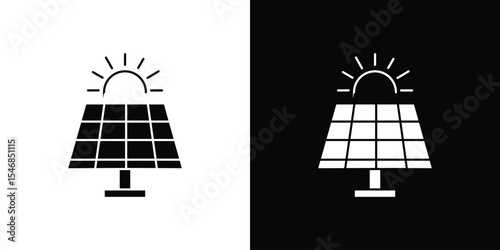 Solar panel icon of a flat style vector