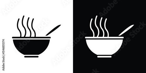 Soup bowl icon of a flat style vector