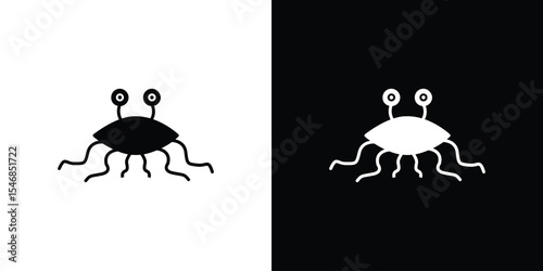 Spaghetti Monster Flying icon of a flat style vector
