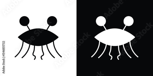Spaghetti Monster Flying icon of a flat style vector