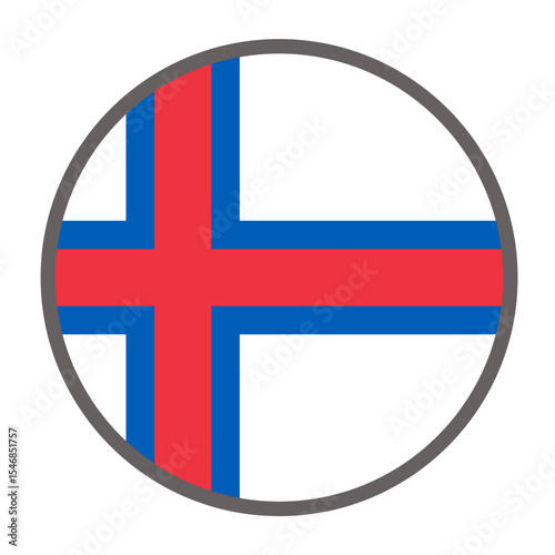 round flag of Faroe Islands country on white background vector
Vector round flag