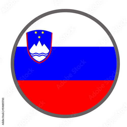 round flag of Slovenia country on white background vector
Vector round flag