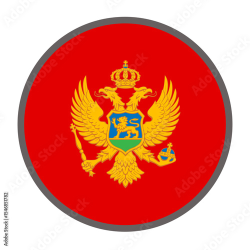 round flag of Montenegro country on white background vector
Vector round flag