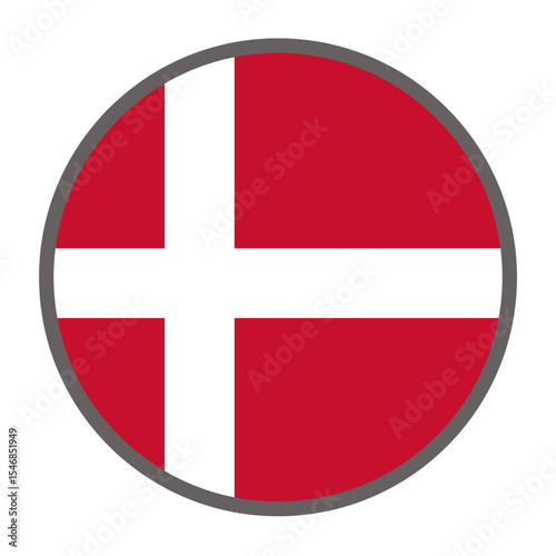 round flag of Denmark country on white background vector
Vector round flag