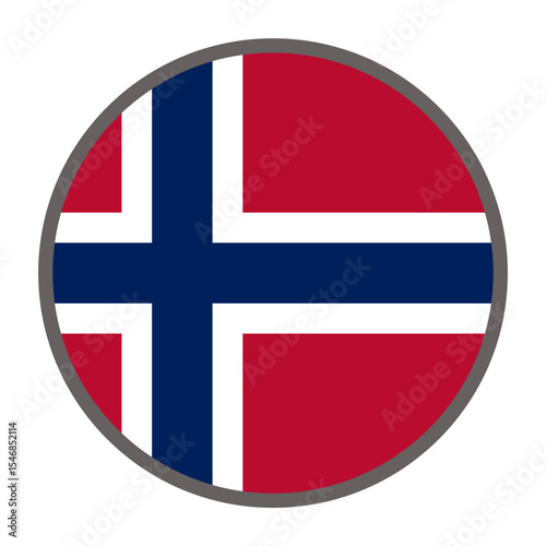 round flag of Norway country on white background vector
Vector round flag