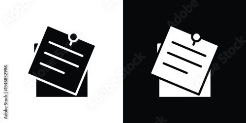 Sticky notes icon of a flat style vector