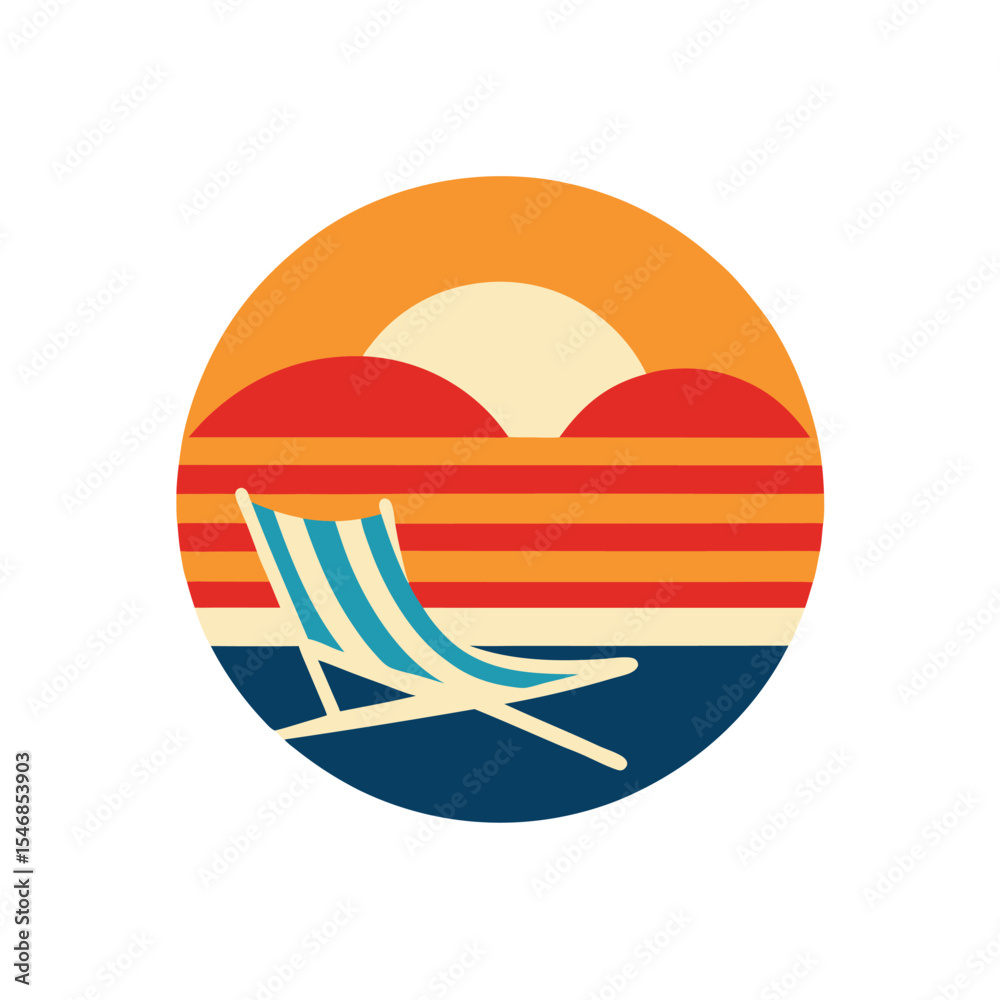 Fototapeta premium Retro sunset design