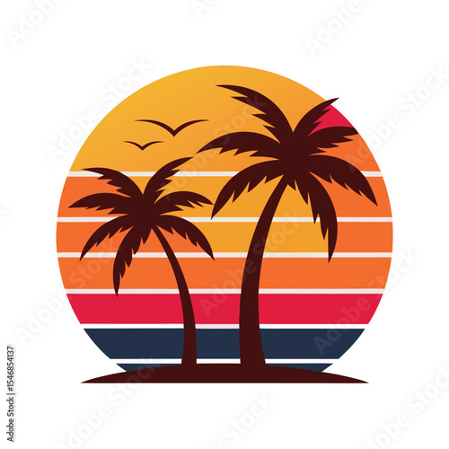 Retro sunset design