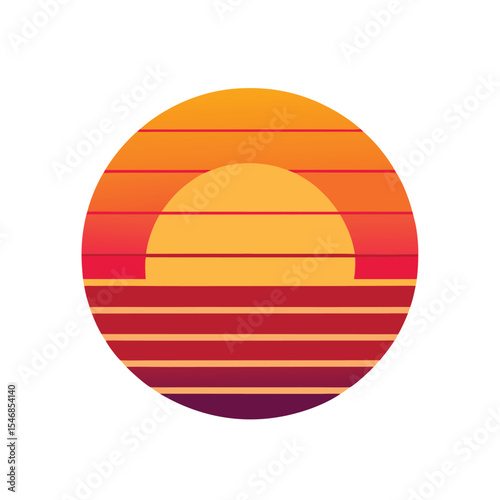 Retro sunset design