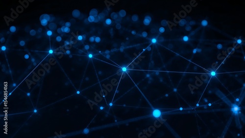 Blue digital connection network glows on line and node pattern, black background, futuristic neon effect,
Motion,wave,futuristic
