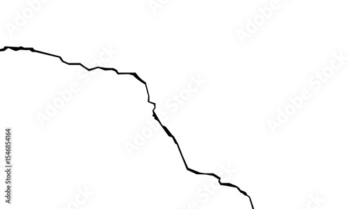 Crack in wall.Damaged surface, crack on the surface of the ground, concrete, asphalt, wall, cracks from natural disaster.Crack of earth crust after earthquake.Vector illustration.