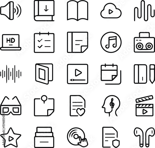 Business and web vector icon set: a comprehensive collection of symbols for office, communication, and internet technology, including phone, mail, document, and computer signs