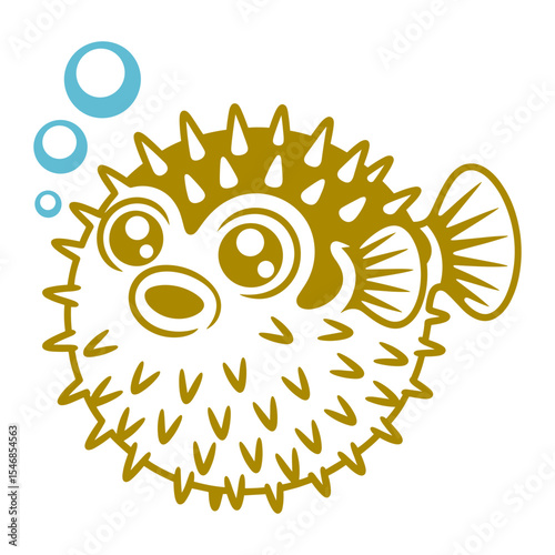 Pufferfish with Bubbles
