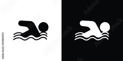 Swim icon of a flat style vector