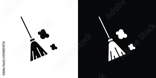 Sweeping icon of a flat style vector