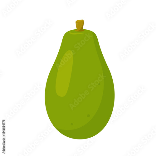 Fresh green Papaya exotic fruit icon. Organic papaya vitamin healthy food. Vector plant illustration isolated on white background.