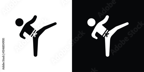 Taekwondo icon of a flat style vector