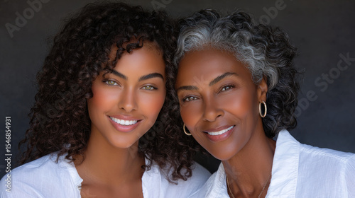 Two women sharing a joyful moment showcasing affection and connection with bright smiles
