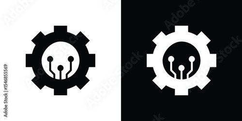 Technology icon of a flat style vector