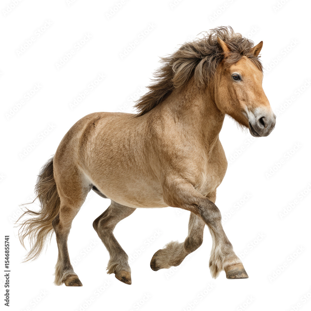 Fototapeta premium Majestic Haflinger Horse in Motion: A Captivating Portrait of Equestrian Grace and Power