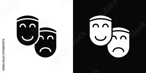 Theater masks icon of a flat style vector