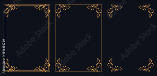 Corner frame, Set of vintage frames, classic ornamental decorative frames set of eight