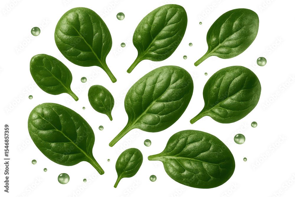 Fresh green spinach leaves arrangement isolated on a transparent background. Fresh green spinach leaves arrangement isolated on a transparent background.
